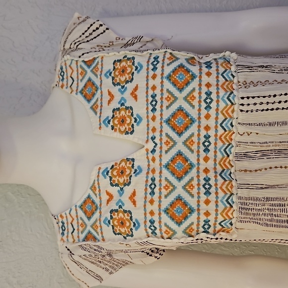 SAVANNA JANE Summer Siesta Festival Embroidered Peasant Blouse Small - Picture 4 of 7